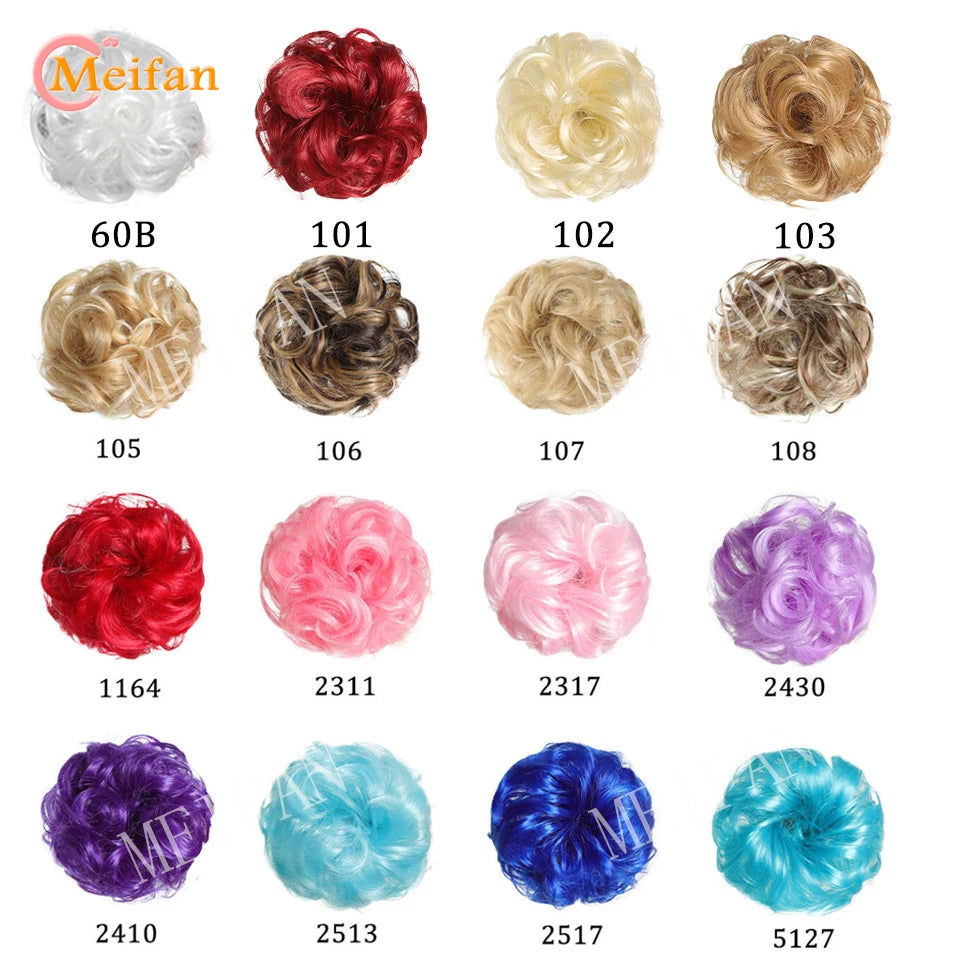 Synthetic Hair Bun with Elastic Band or Clip On - Various Options Available