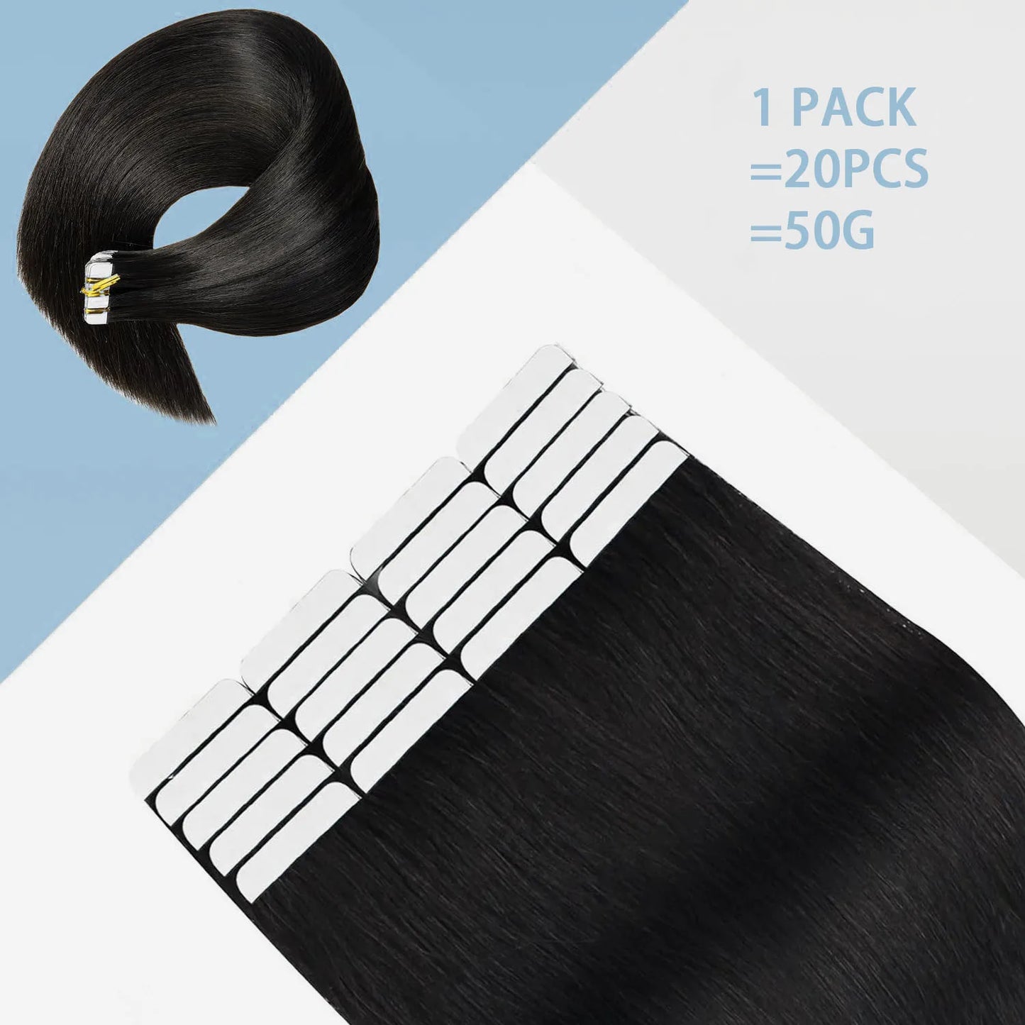 Straight Skin Weft Adhesive Invisible 100% Real Human Hair Tape-Ins