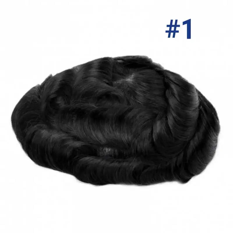 Straight Human HairProsthesis Toupee Men 6" Hair Replacement Systems -  Various Options Available