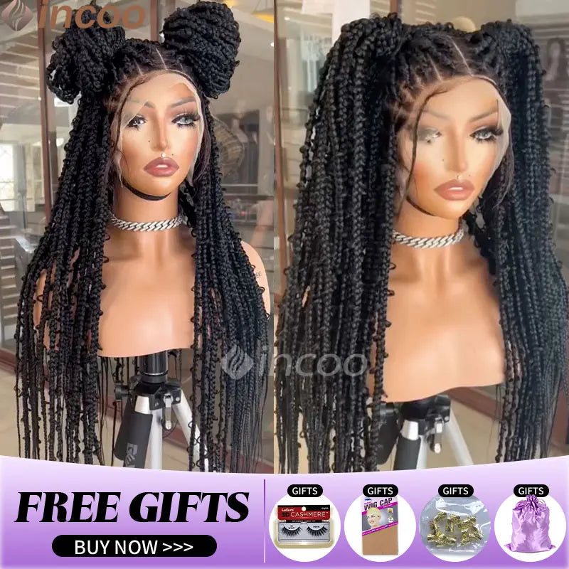 36 Inch Synthetic Braided Butterfly Lace Front Synthetic Wigs - Various Colors Available