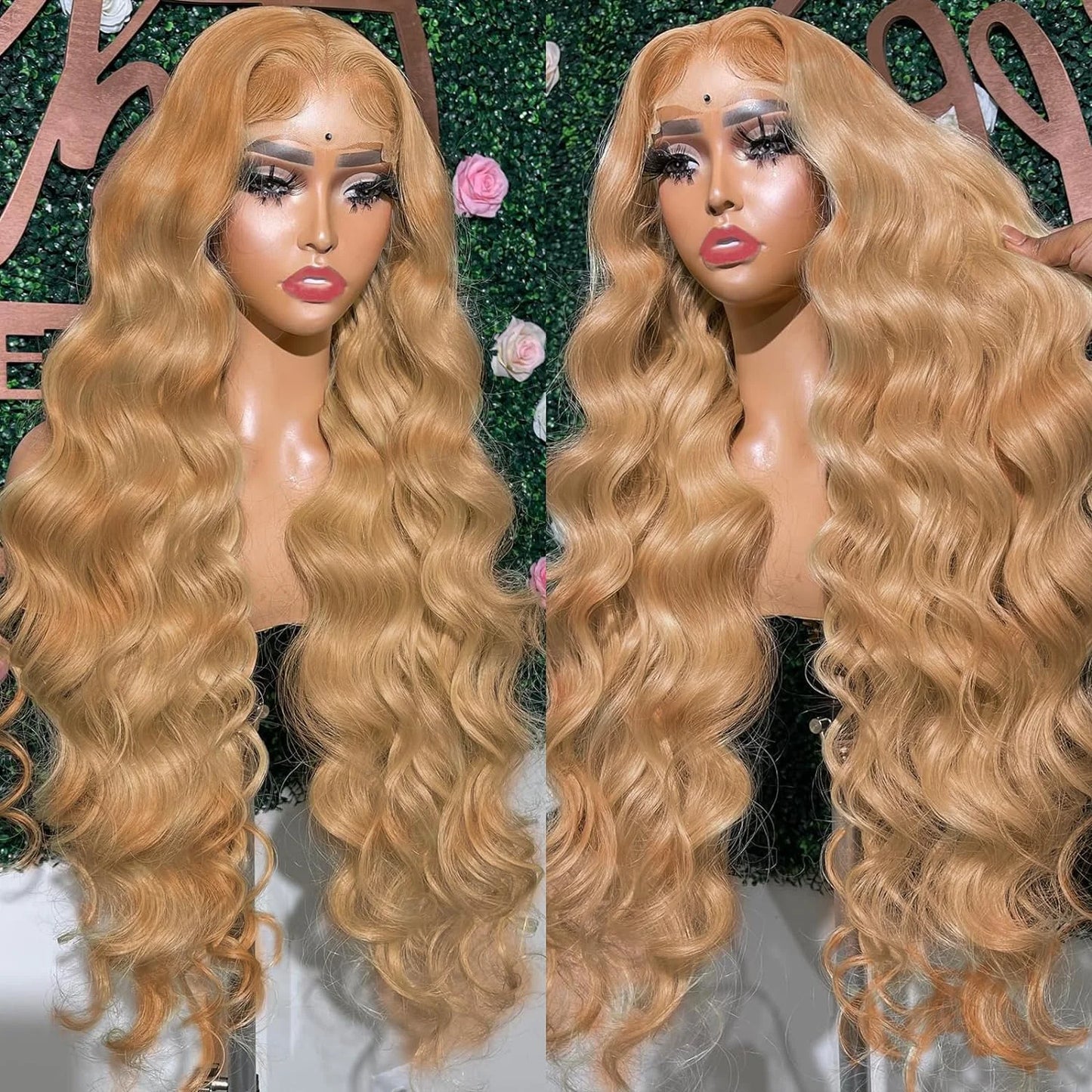 Honey Blonde Body Wave - HD Transparent Lace Frontal Glueless Human Hair Wig