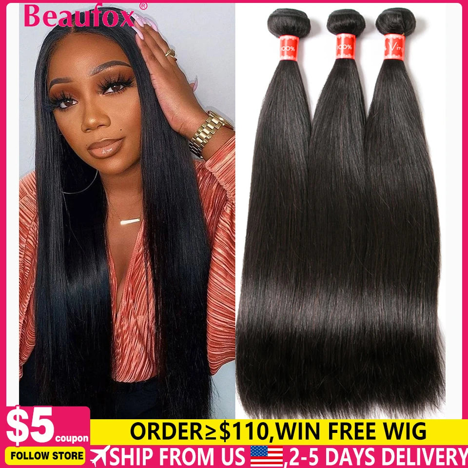 Straight Bundles Human Hair (Two Colors Available)