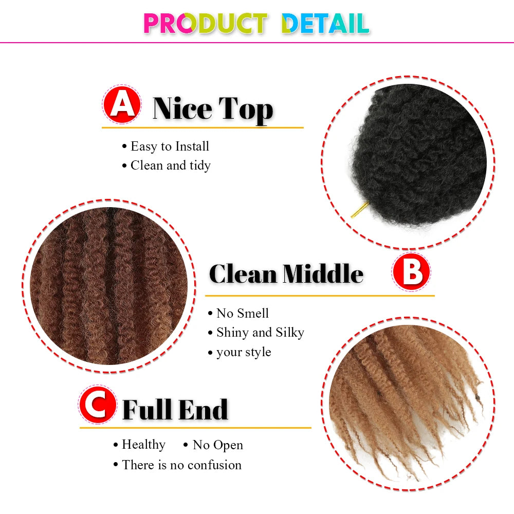 Marley Twist Crochet Synthetic Hair - Various Colors Available