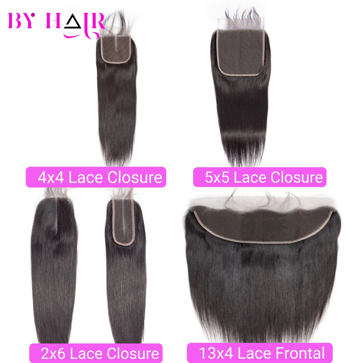 Straight 2x6, 4x4 5x5 6x6 & 13x4 Closure Human Hair Transparent Lace Frontals