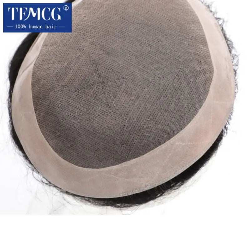 Straight Human HairProsthesis Toupee Men 6" Hair Replacement Systems -  Various Options Available