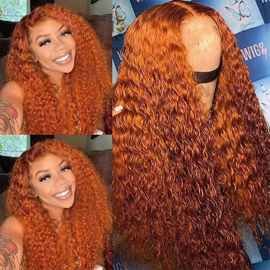 Orange Ginger Deep Wave - HD Lace Frontal Human Hair Wig