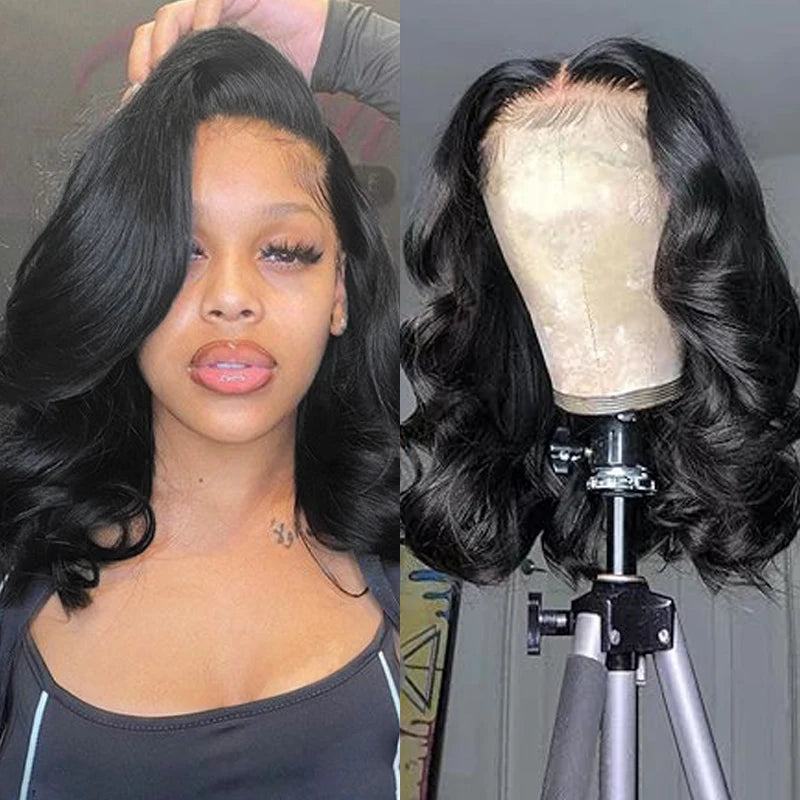 Body Wave Short Bob - Pre Plucked Lace Front Human Hair Wig With Baby Hair