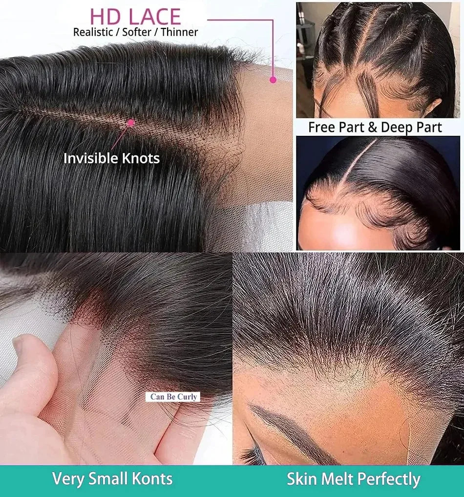Bone Straight - Glueless Preplucked HD Frontal Lace Human Hair Wig