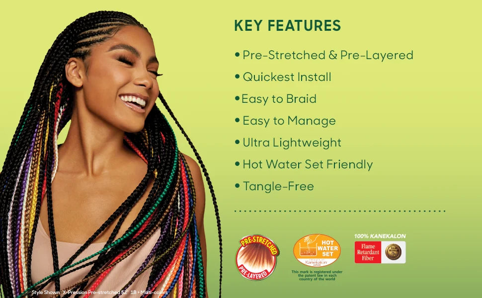 X-Pression Pre Stretched Braid 42" Ultra Lightweight - Various Colors Available