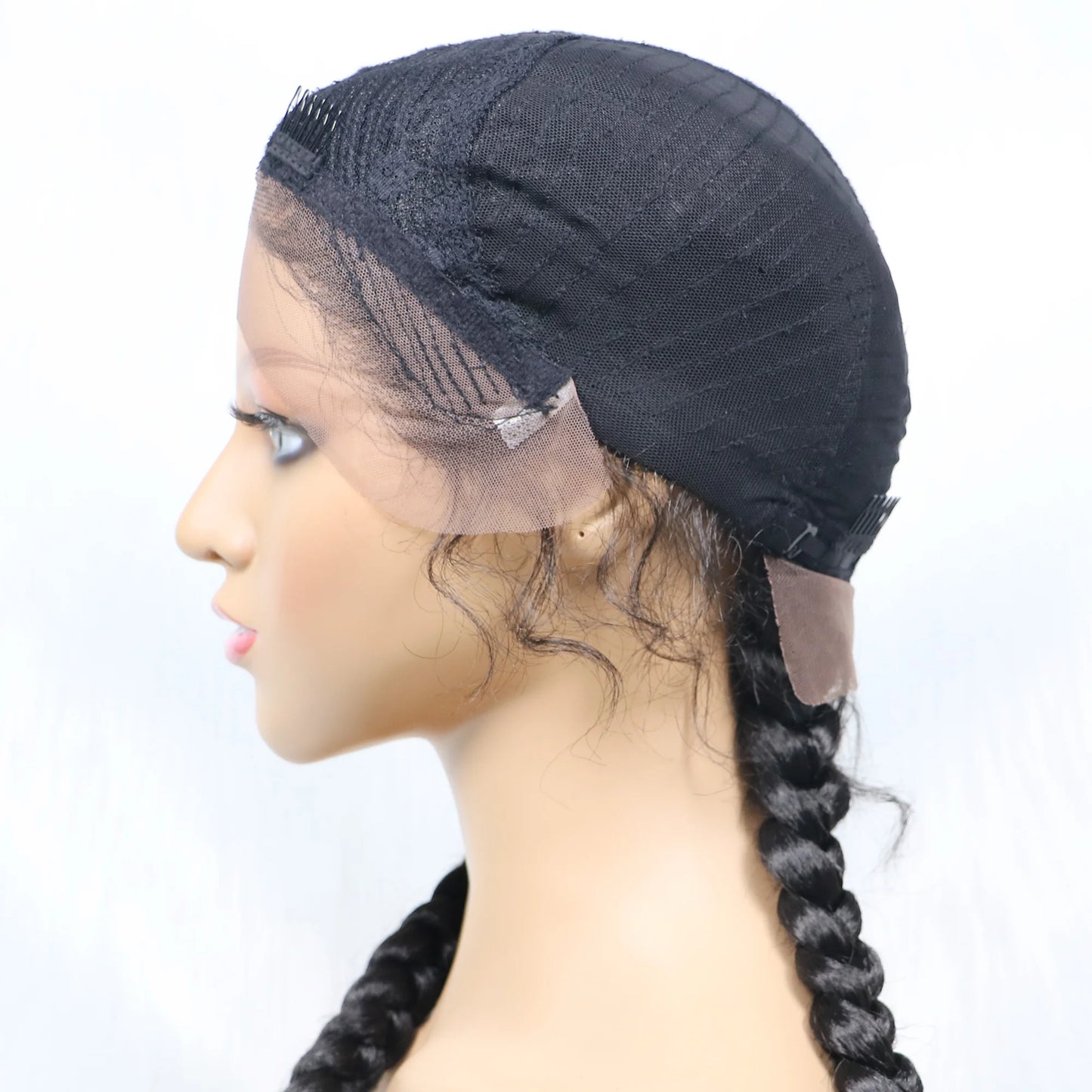 36 Inches Long Lace Front Synthetic Braided Wigs With Baby Hair - Various Colors Available
