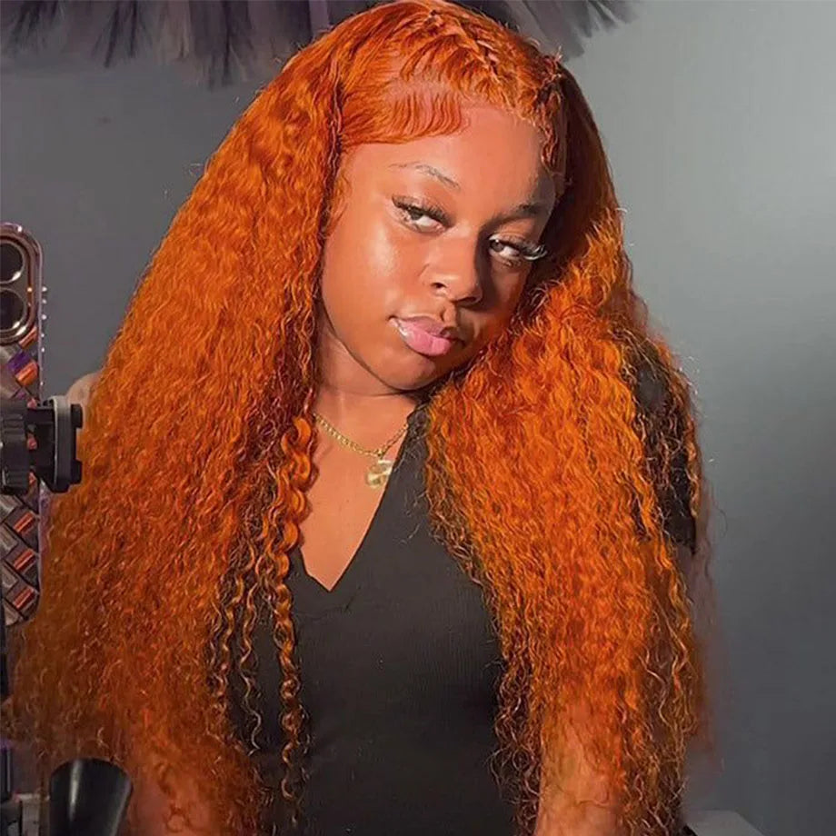 Orange Ginger Deep Wave - HD Lace Frontal Human Hair Wig