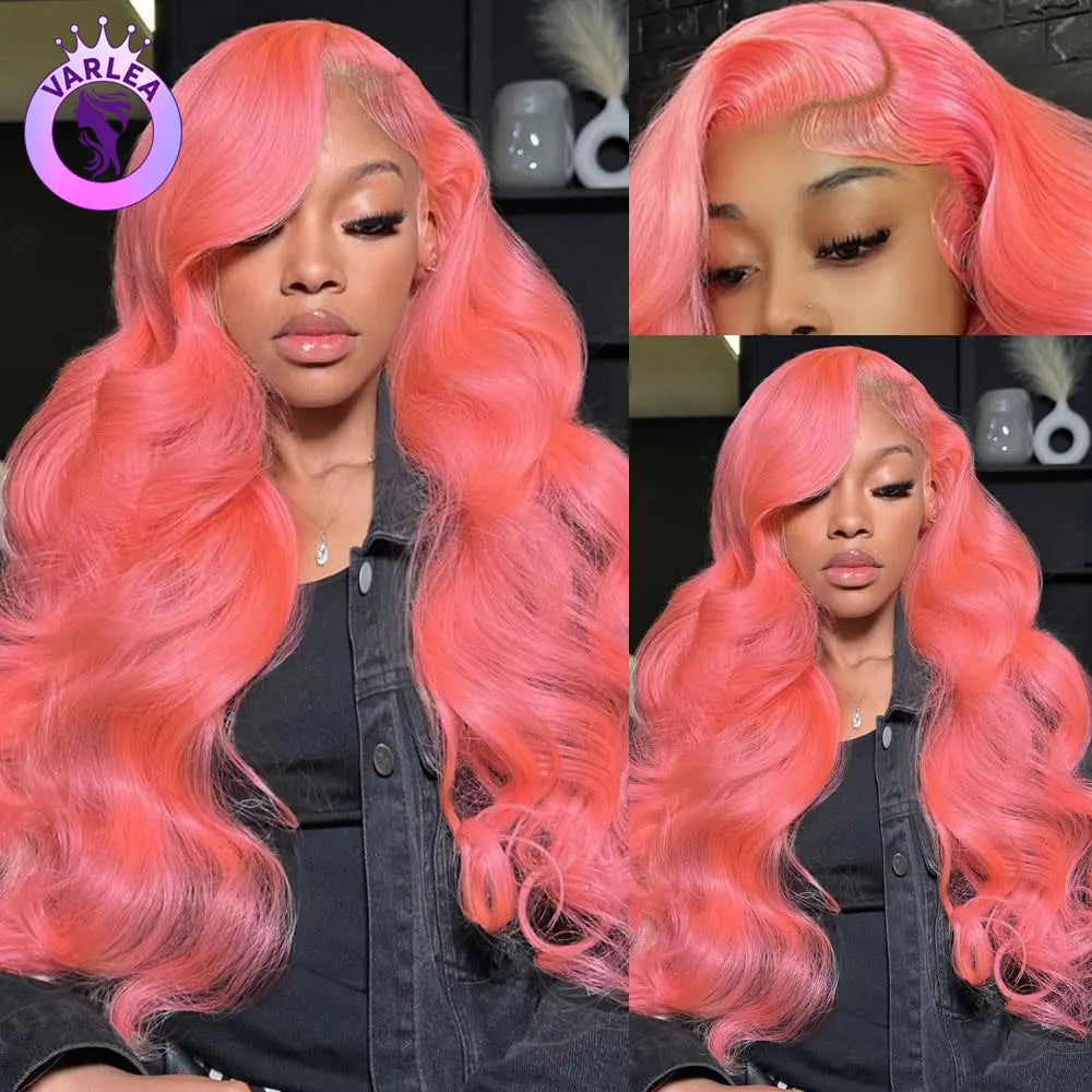 Pink 13x6 Body Wave Pre Plucked HD Lace Frontal Wig