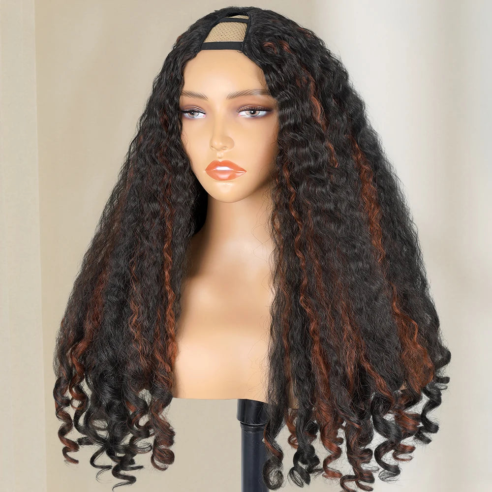 Kinky Curly V Part Synthetic Wig