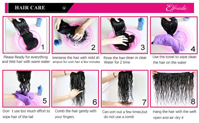 #1B/Dusty Pink Body Wave Hair Bundles with 4X4 Lace Closure - Human Hair