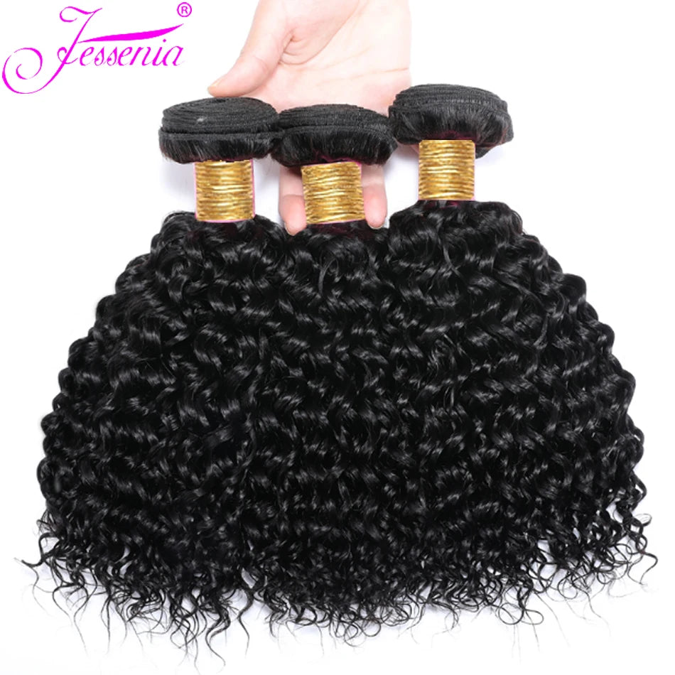 Short Afro Kinky Curly 3 Bundles - Raw Indian Human Hair 100% Virgin Tissage