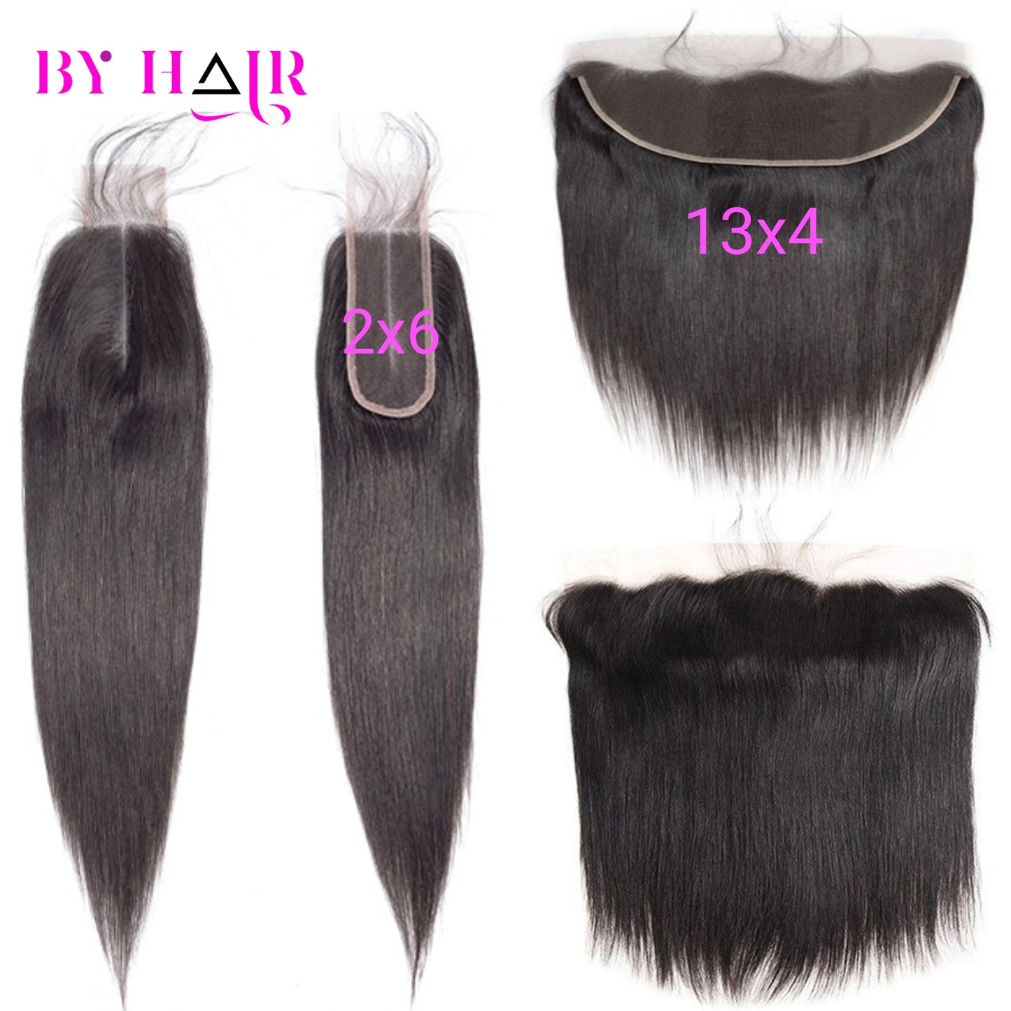 Straight 2x6, 4x4 5x5 6x6 & 13x4 Closure Human Hair Transparent Lace Frontals