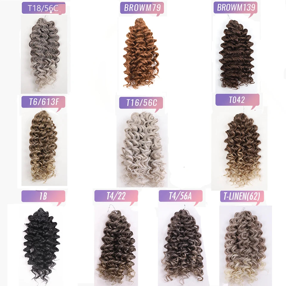 Synthetic Curly Wave Crochet Hair - Various Colors Available