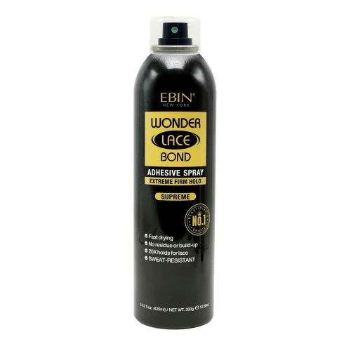 Ebin New York Wonder Lace Bond Adhesive Melting Spray  - Extreme Firm Supreme Maximum Hold, Perfect for Daily Use
