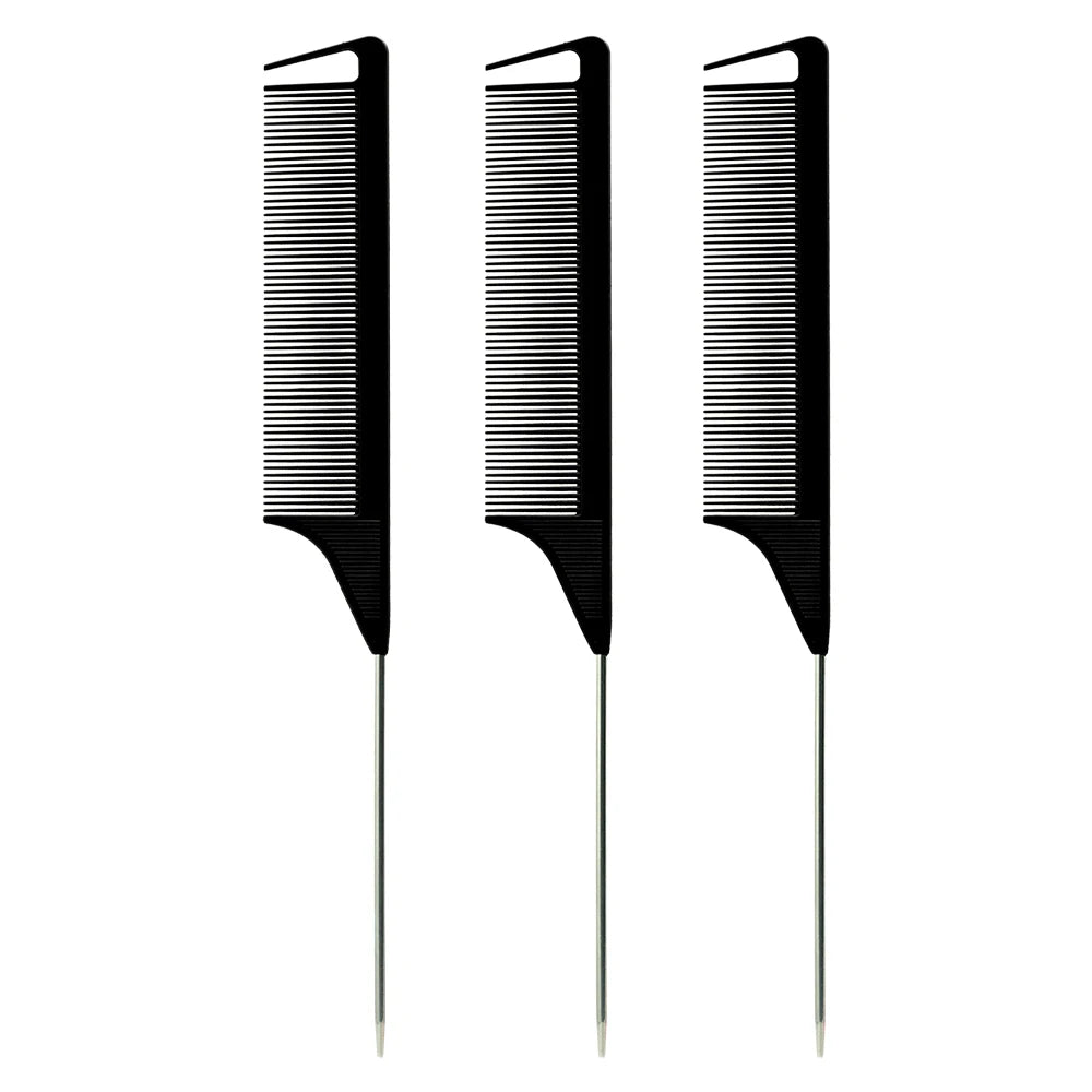 Pro Pointed Tail Hair Styling Anti-static Comb Hair Brush Steel Needle Pin Rat Tail Combs Sets