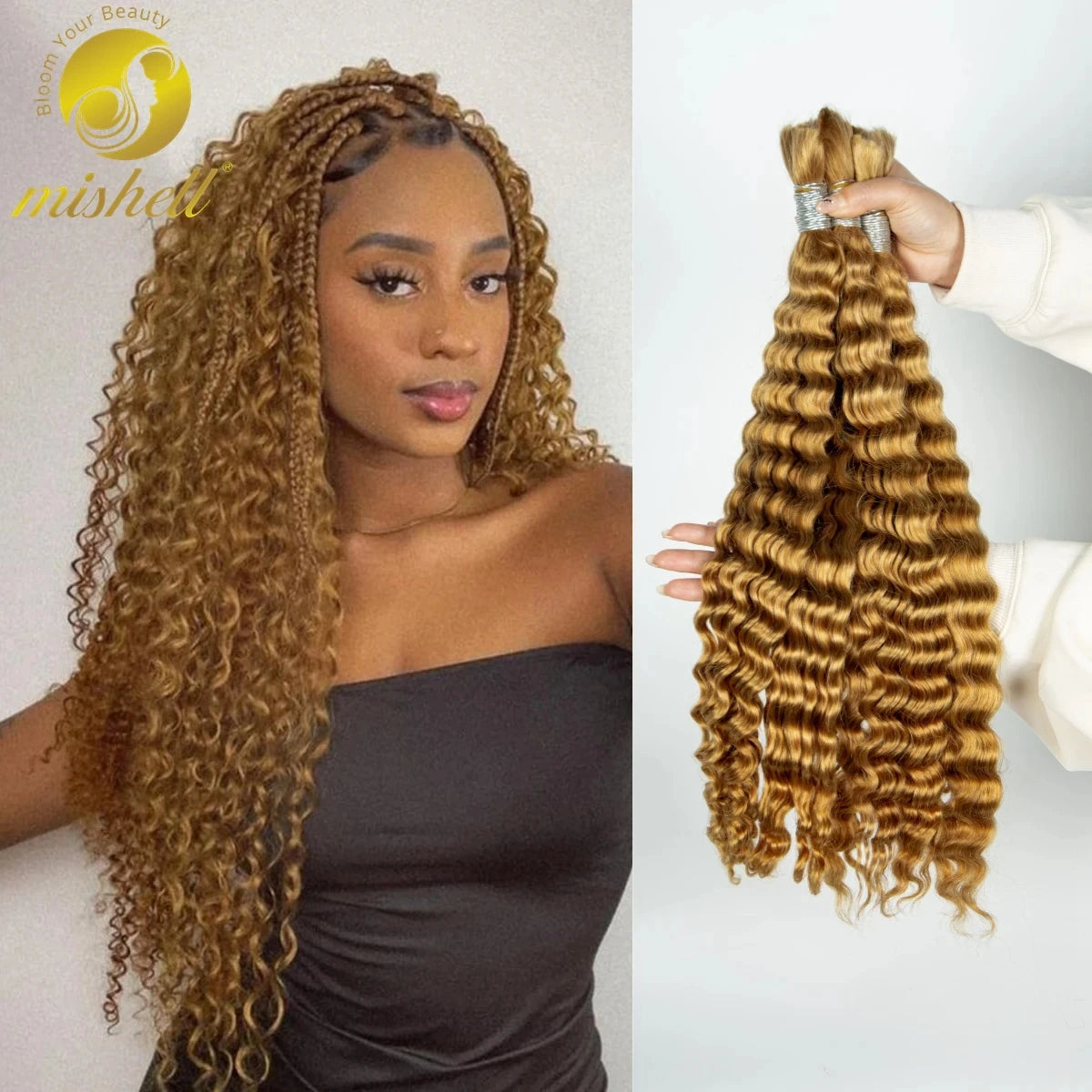 Deep Wave Highlight Ombre Human Hair For Braiding
