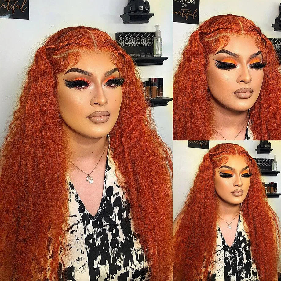 Orange Ginger Deep Wave - HD Lace Frontal Human Hair Wig