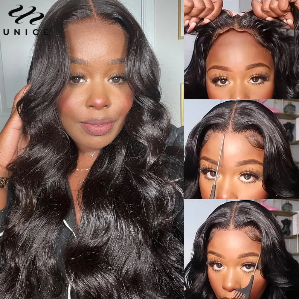 Body Wave Bye Bye Knots - Pre Bleached Knots Pre Cut Glueless Human Hair Ready To Wear Wig