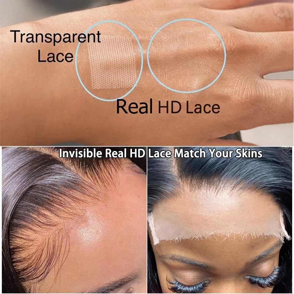 Frontal or Closure Only HD Invisible Melt Skin Lace Raw Human Hair in Body Wave or Straight