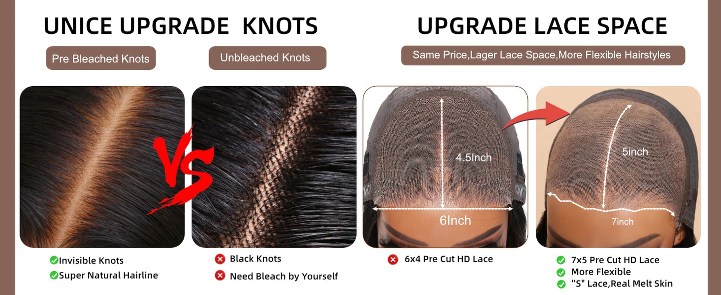 Balayage Body Wave - Bye Bye Knots Pre Cut Pre Bleached Lace Glueless Human Hair Wig