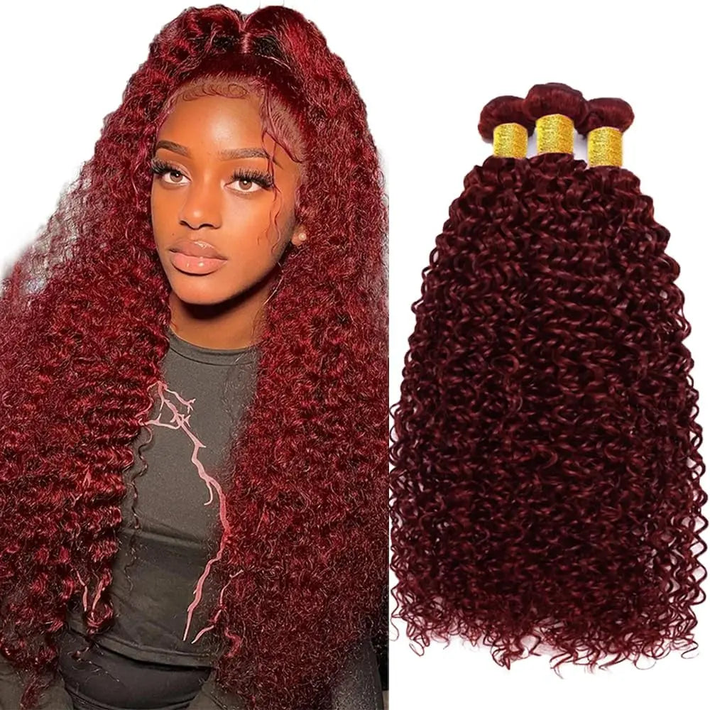 Deep Wave Burgundy 99J Unprocessed Brazilian Virgin Human Hair Bundles