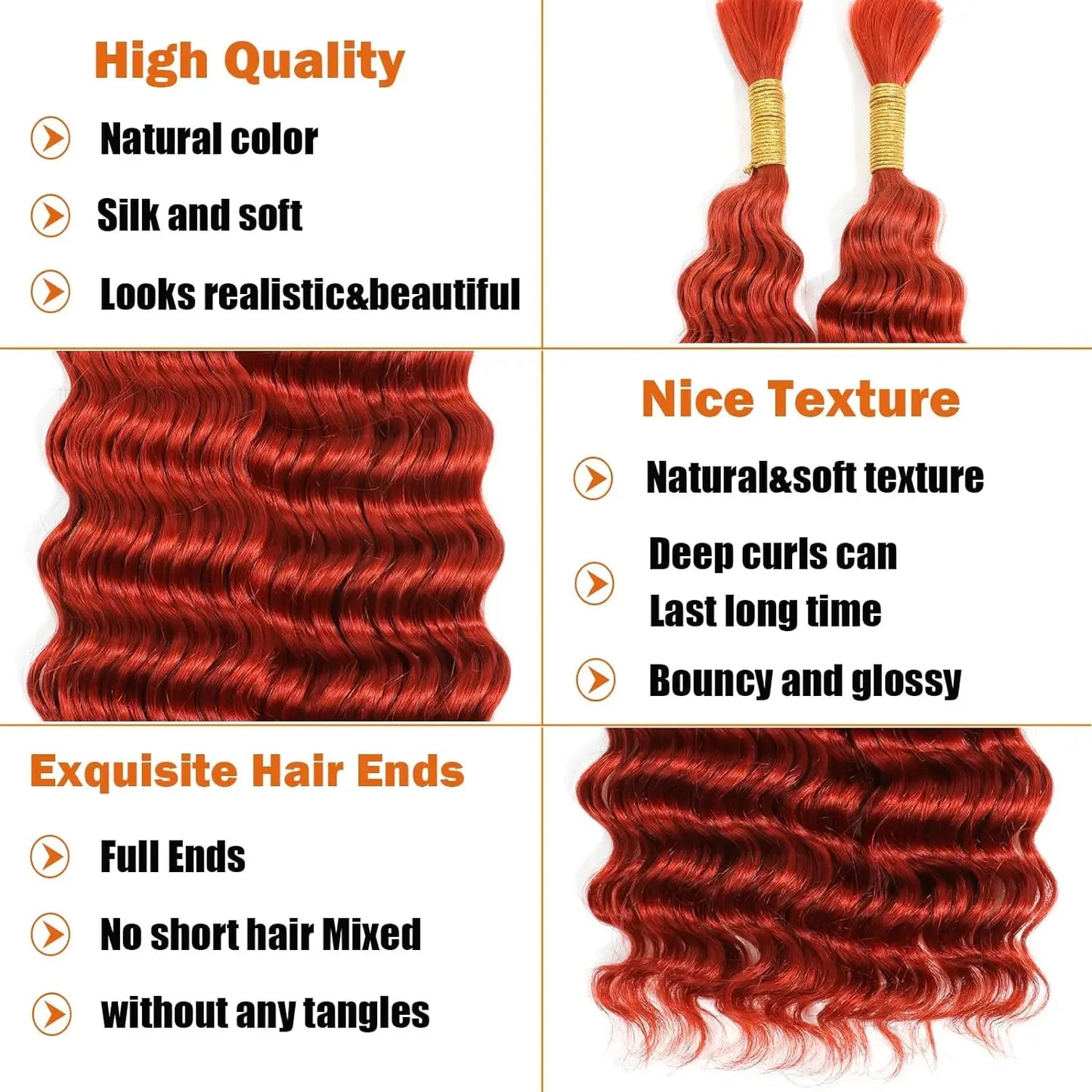 Deep Wave Highlight Ombre Human Hair For Braiding