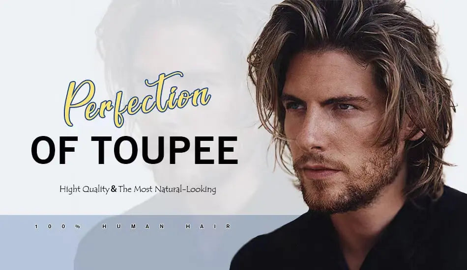 Straight Human HairProsthesis Toupee Men 6" Hair Replacement Systems -  Various Options Available