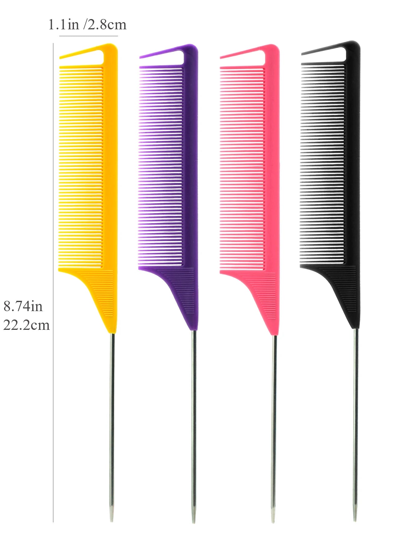 Pro Pointed Tail Hair Styling Anti-static Comb Hair Brush Steel Needle Pin Rat Tail Combs Sets