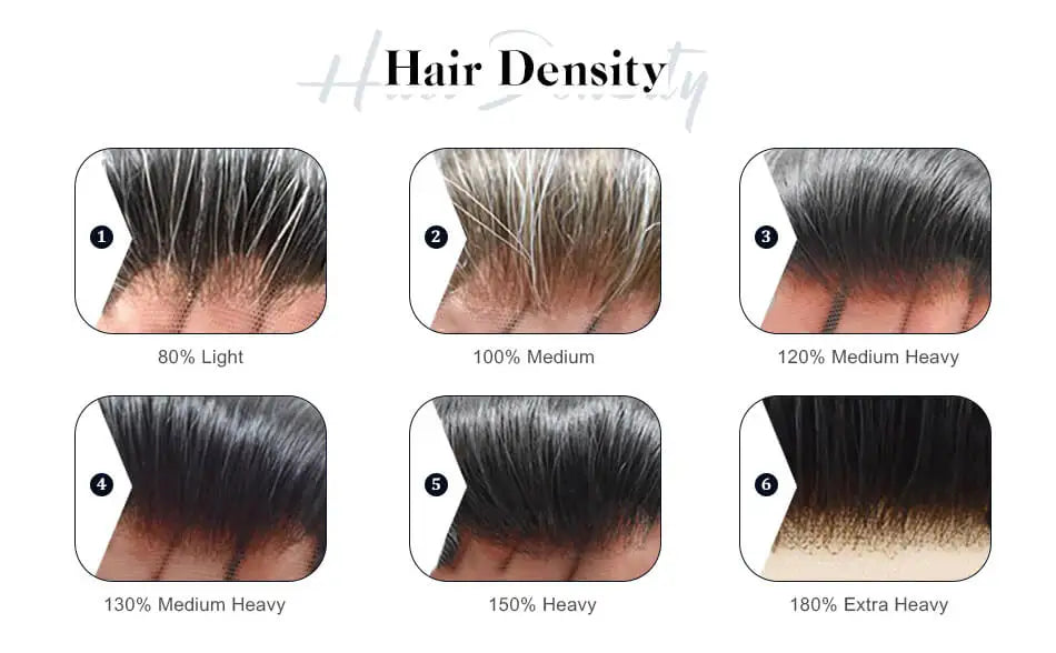 Straight Human HairProsthesis Toupee Men 6" Hair Replacement Systems -  Various Options Available