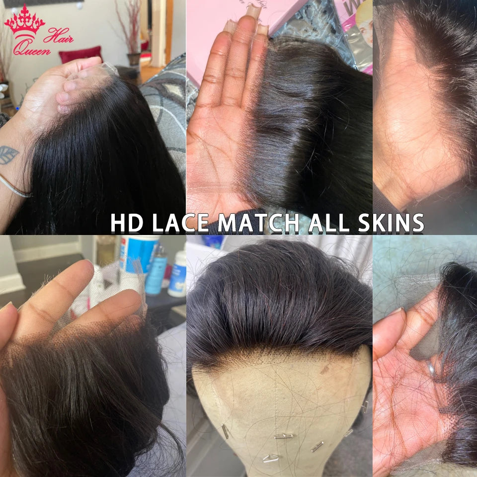 Frontal or Closure Only HD Invisible Melt Skin Lace Raw Human Hair in Body Wave or Straight