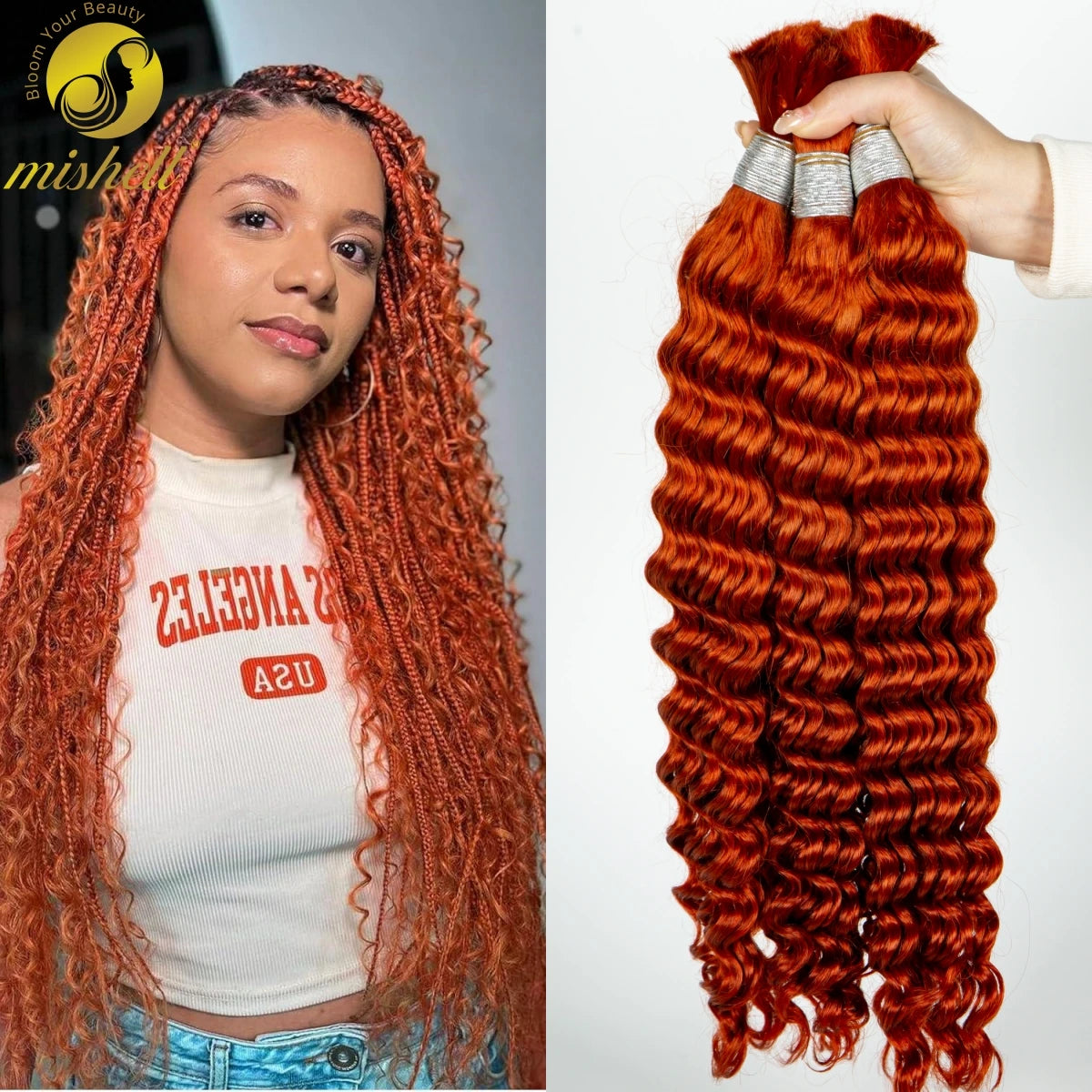 Deep Wave Highlight Ombre Human Hair For Braiding