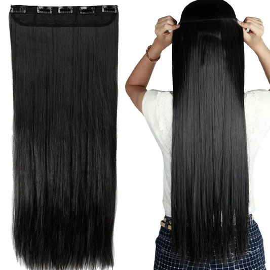 Natural Straight Remy 100% Human Hair Invisible Seamless Clips Ins
