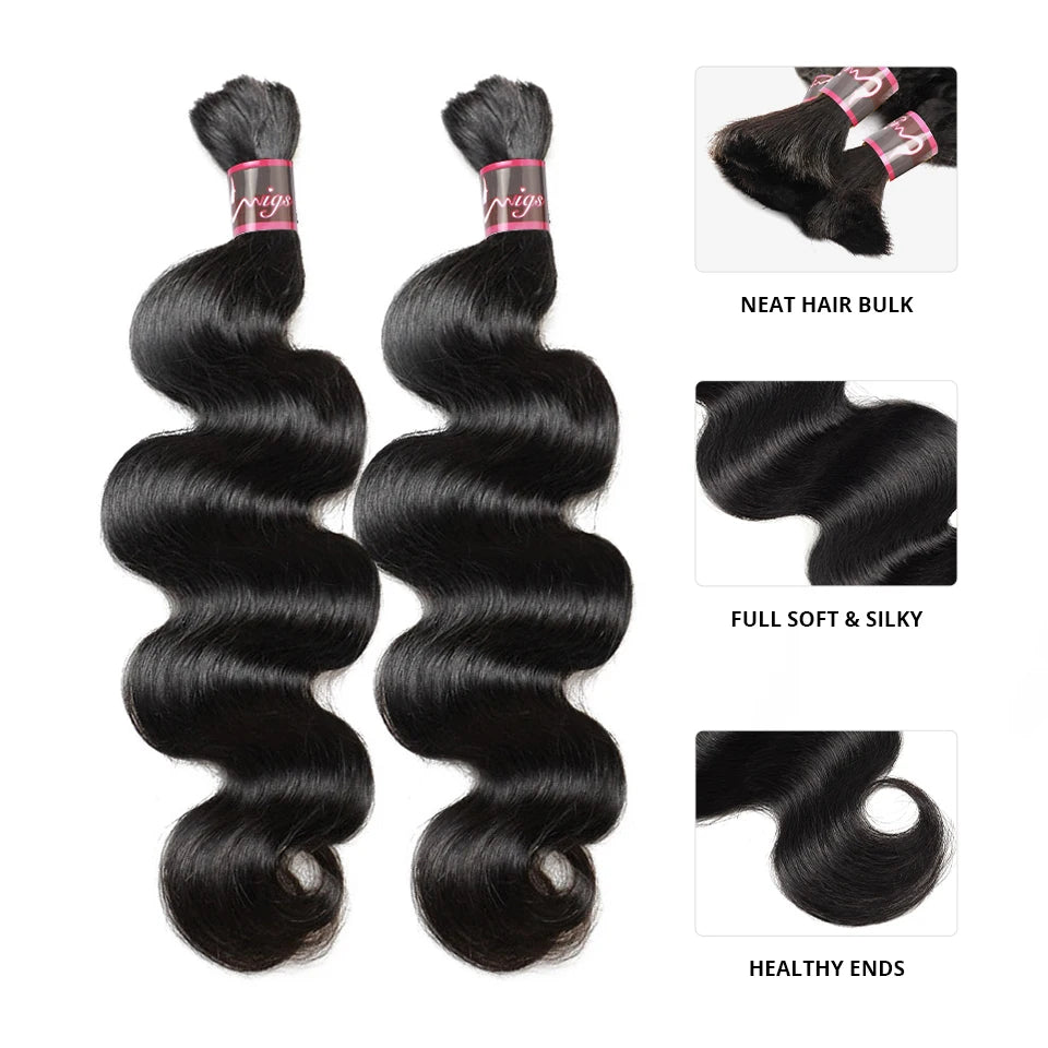 Natural Color Body Wave Human Hair Braiding