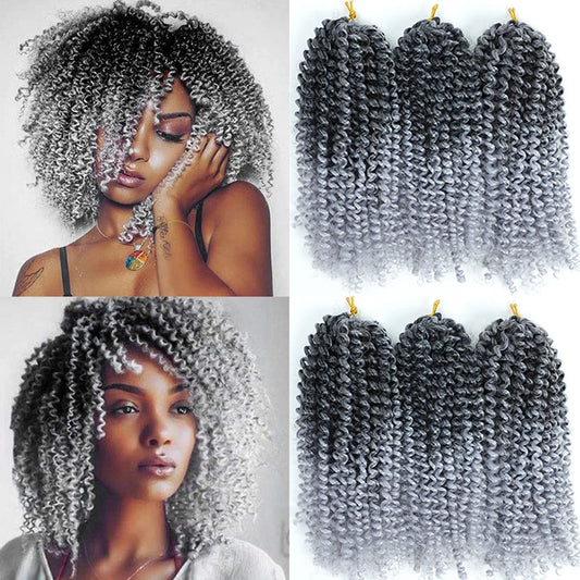 8 Inch Curly Passion Twist Synthetic Crochet Hair - Various Colors Available