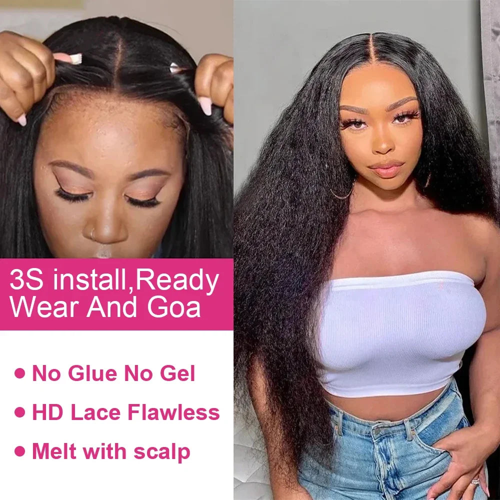 Yaki Straight - Glueless HD Lace Front Ready To Wear And Go Human Hair Wig