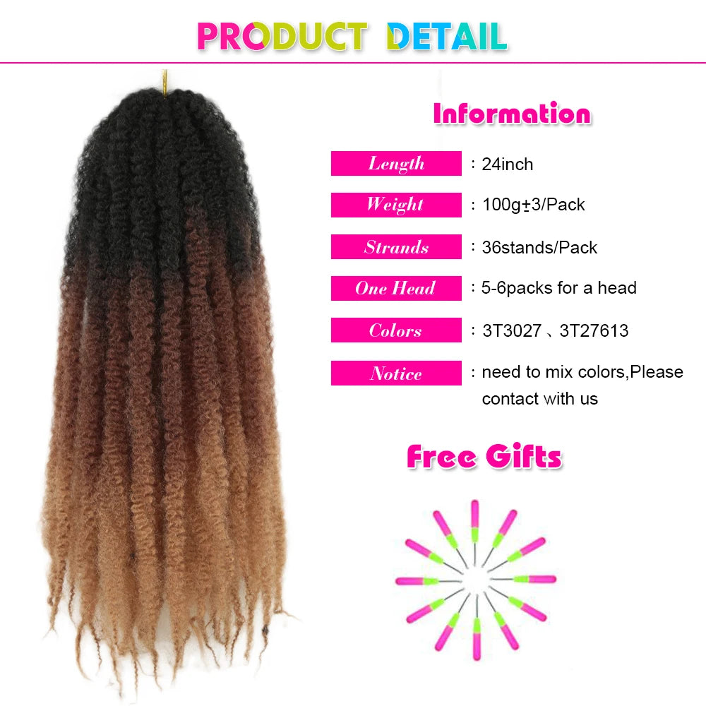 Marley Twist Crochet Synthetic Hair - Various Colors Available