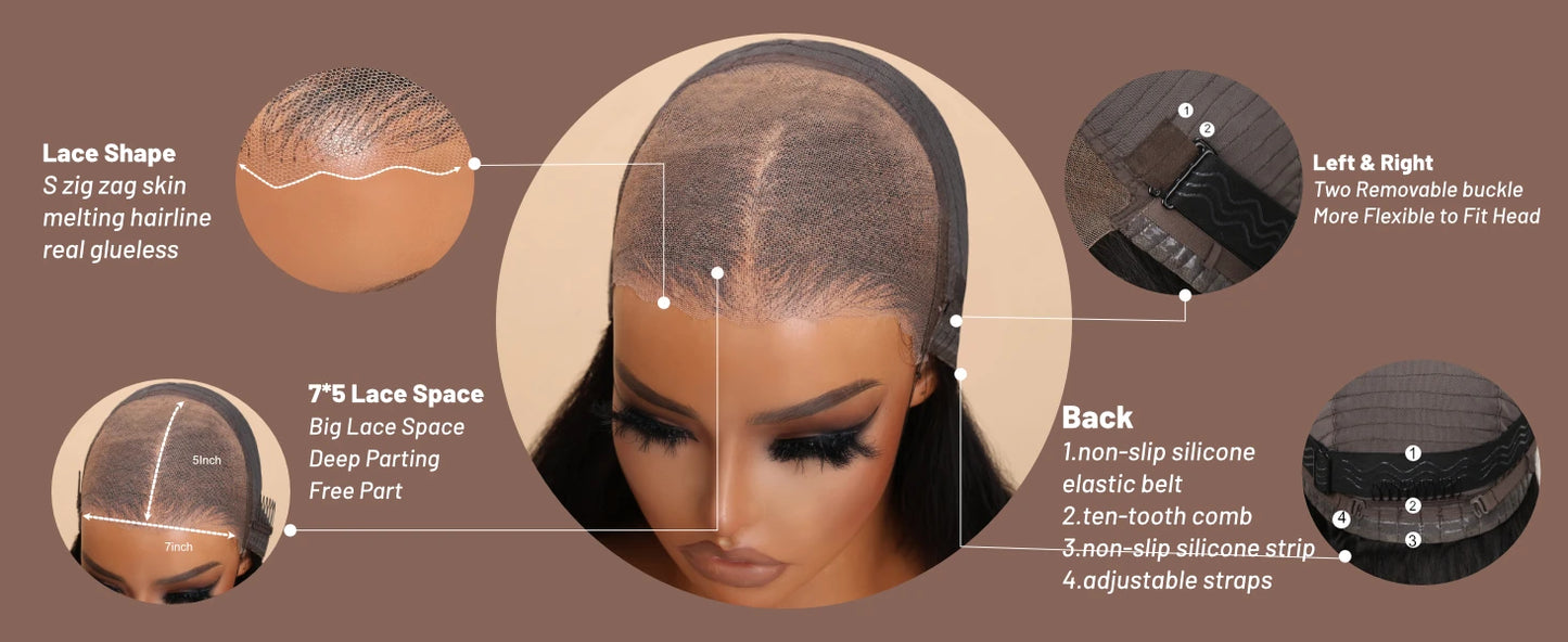 Balayage Body Wave - Bye Bye Knots Pre Cut Pre Bleached Lace Glueless Human Hair Wig