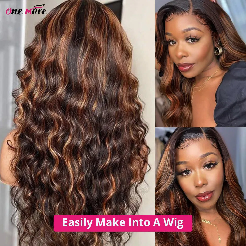 1B 4 30 Ombre Brown Highlight Body Wave Bundles - Human Hair