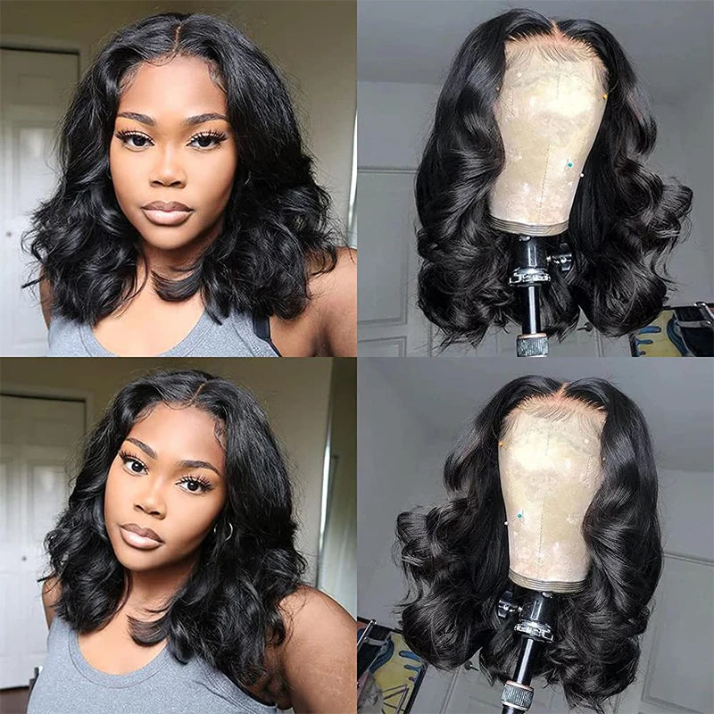 Body Wave Short Bob - Pre Plucked Lace Front Human Hair Wig With Baby Hair