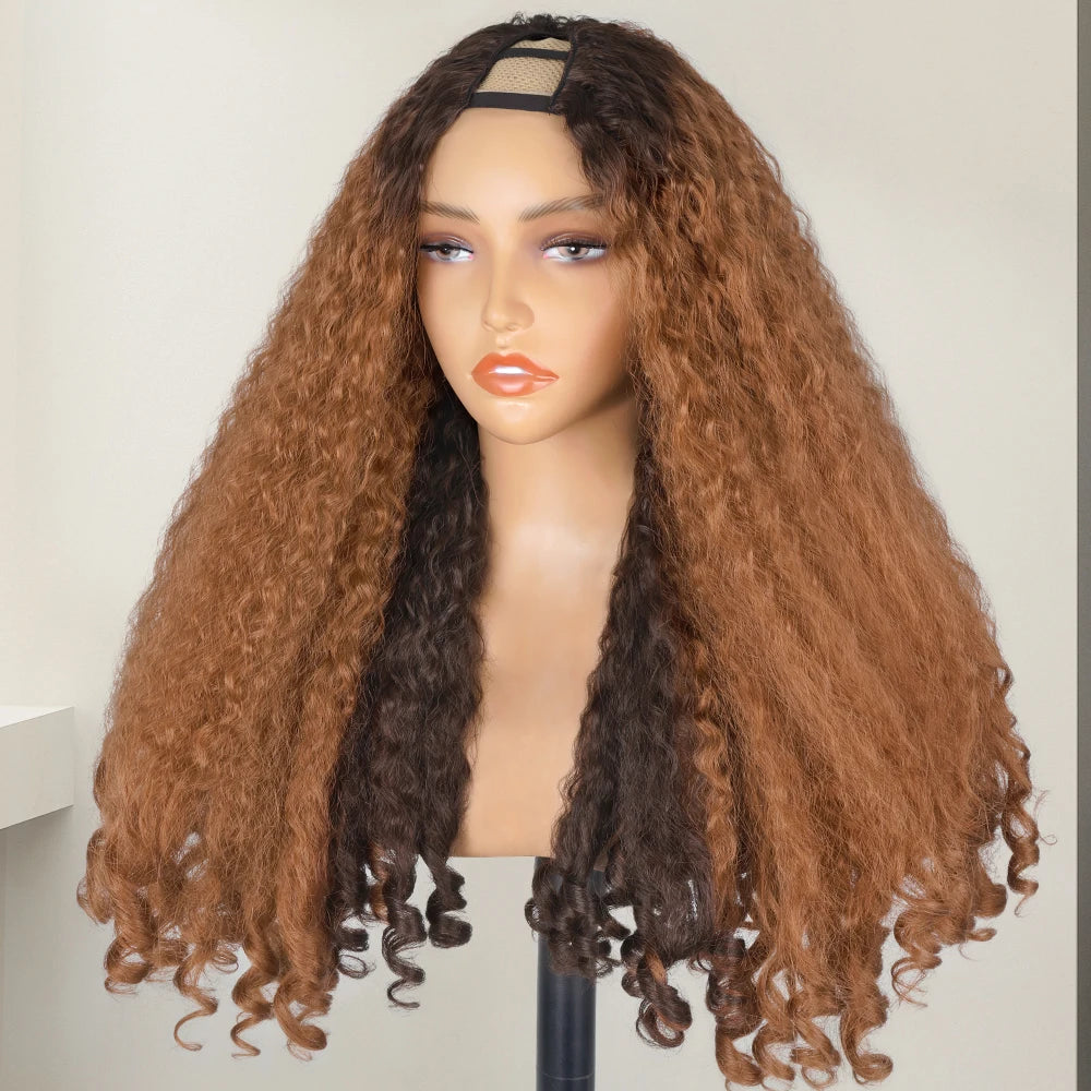 Kinky Curly V Part Synthetic Wig