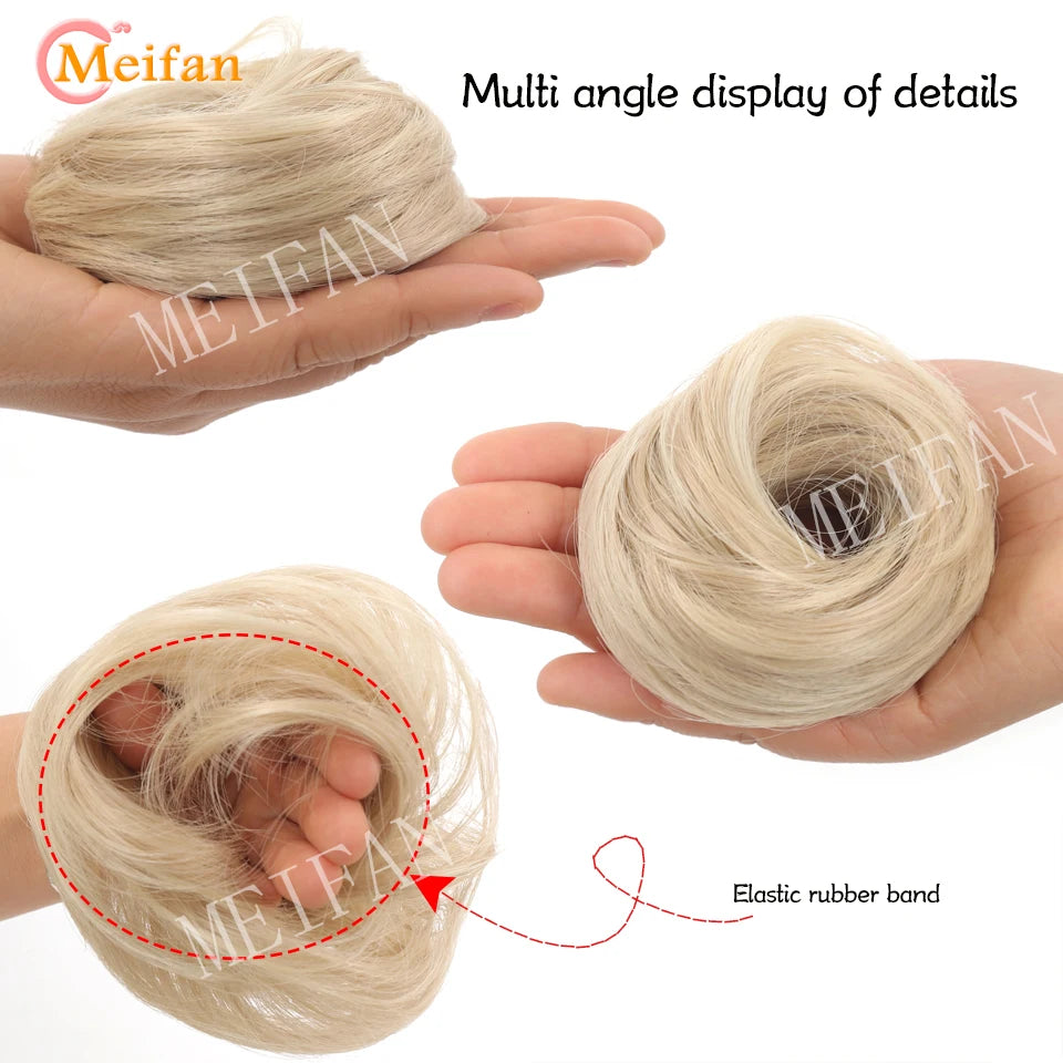 Synthetic Hair Bun with Elastic Band or Clip On - Various Options Available