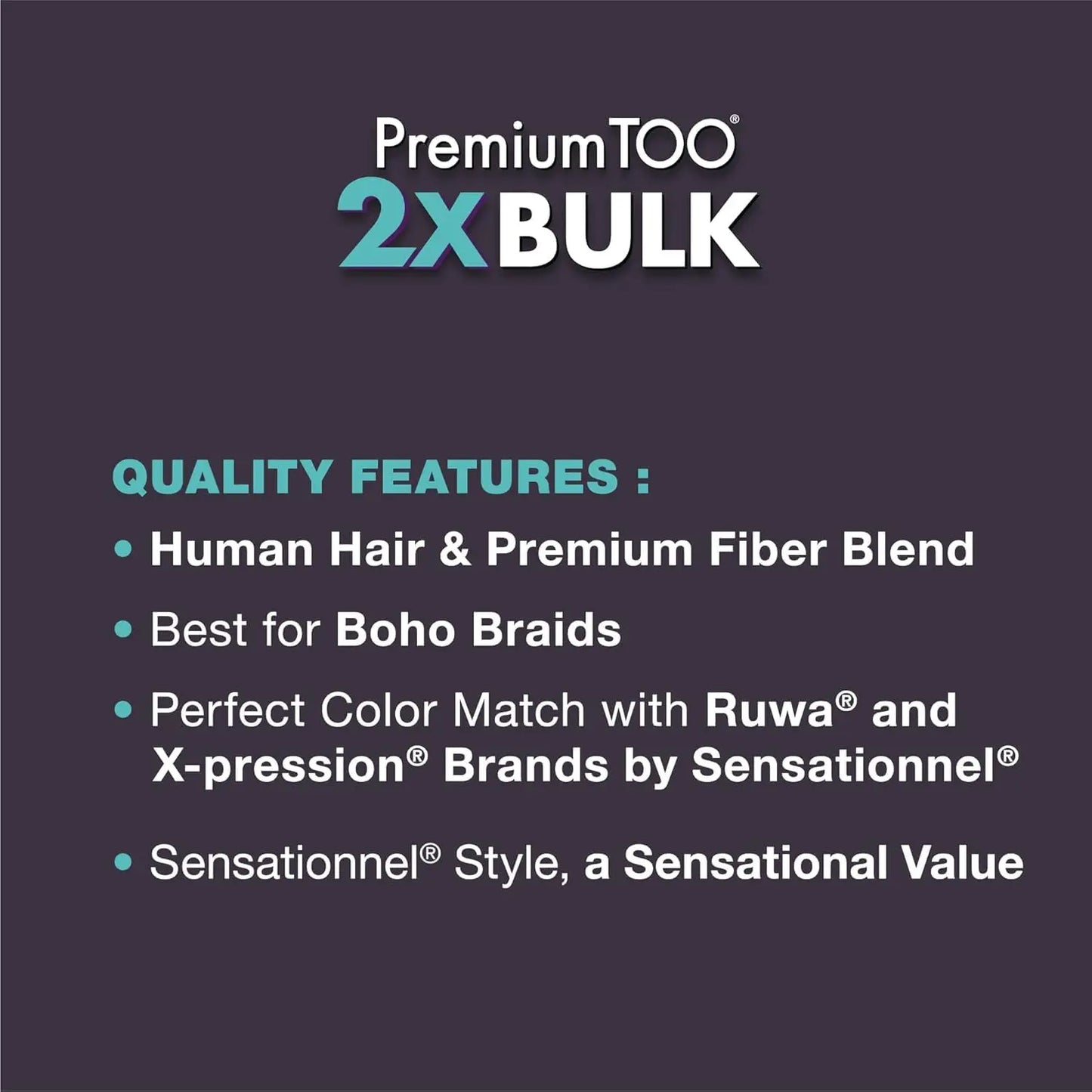 Sensational Premium Human and Fiber Blend Boho Braiding Hair - Various Colors Available