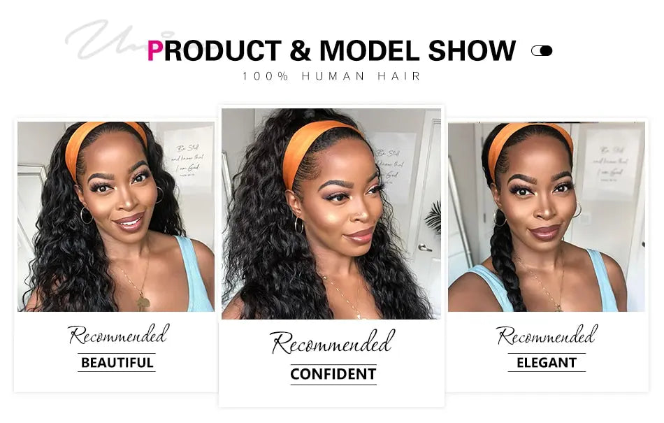 Curly Human Hair Headband & V Part Wig Human Hair