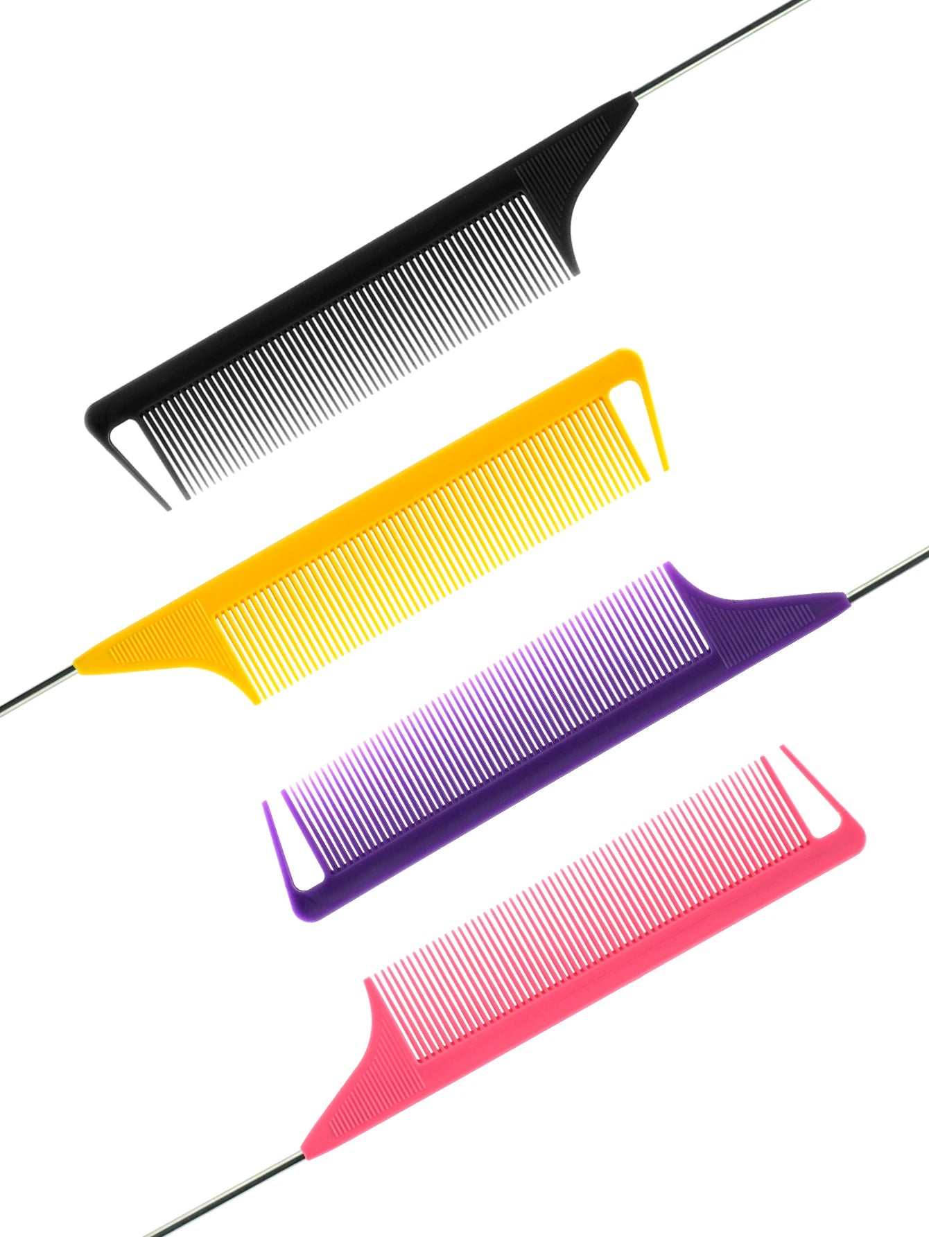 Pro Pointed Tail Hair Styling Anti-static Comb Hair Brush Steel Needle Pin Rat Tail Combs Sets