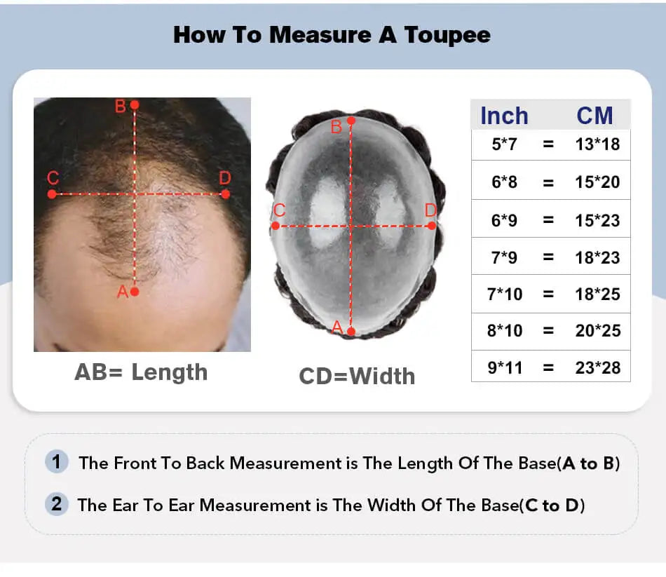 Straight Human HairProsthesis Toupee Men 6" Hair Replacement Systems -  Various Options Available