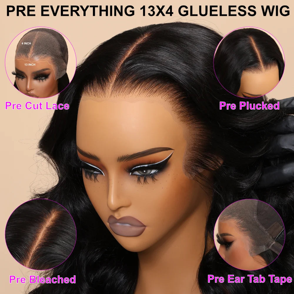 Yaki Straight Bob - Pre Bleached, Pre Cut  7x5 13x4 Lace Front Human Hair Glueless Wig
